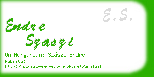 endre szaszi business card