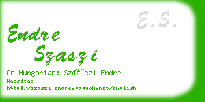 endre szaszi business card